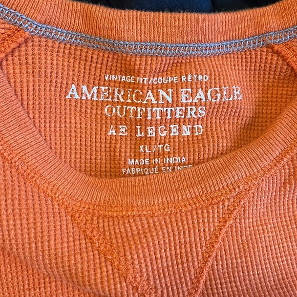 Men’s American Eagle XL Waffle Shirt- Orange - Picture 3 of 4
